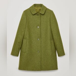 Cos Straight Wool Coat In Green